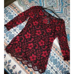 Red lace top